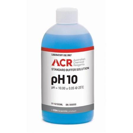 Buy Buffer pH 10 @ 25C (Blue) 500ml Chemsupply ACR in NZ. 